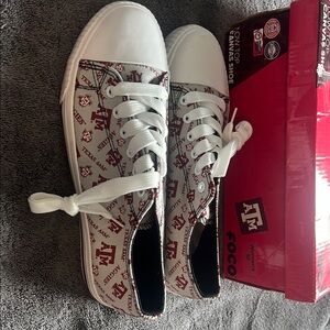 Texas A&M Sneakers - White and Maroon